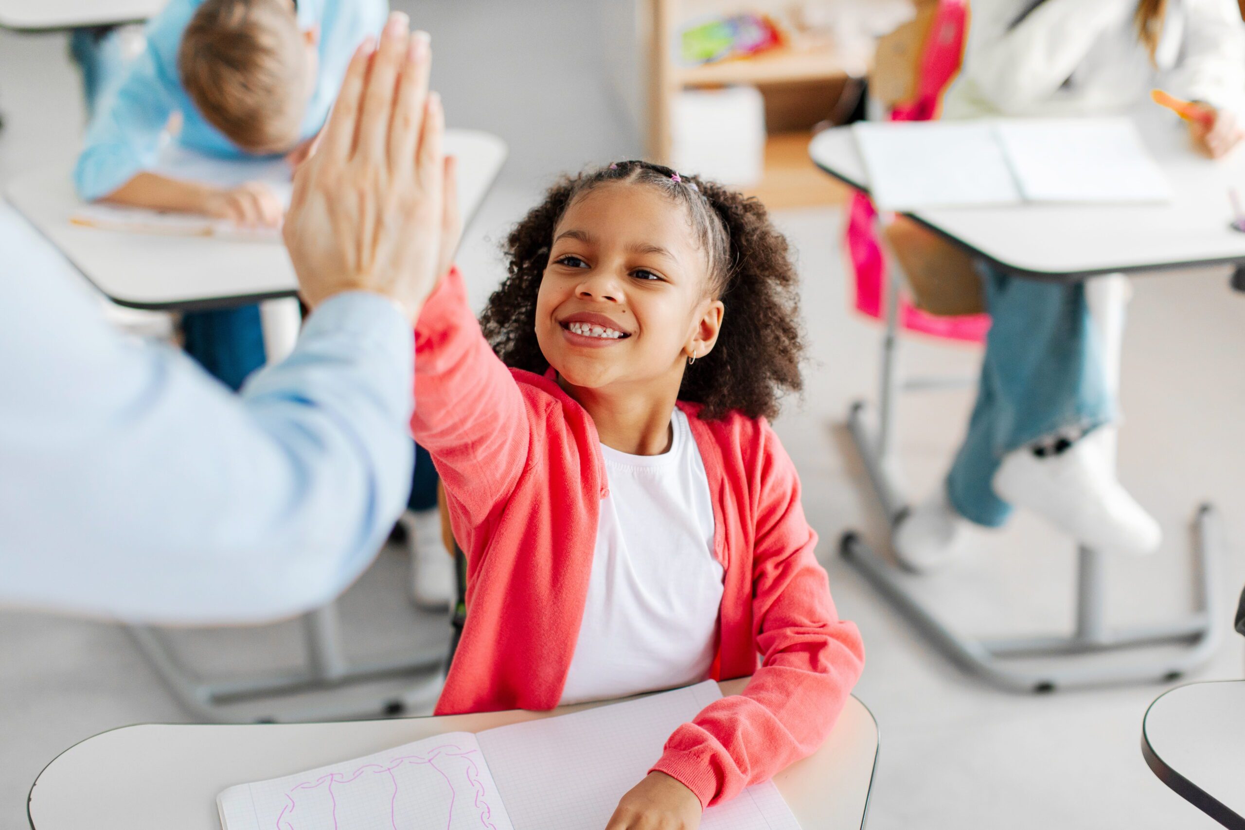 student high five teacher approved